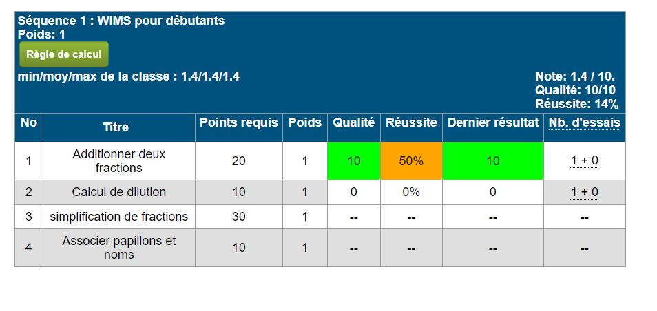 copie �cran d'un carnet de notes