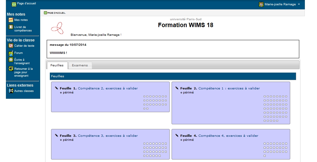 Affichage global des r�sultats individuels